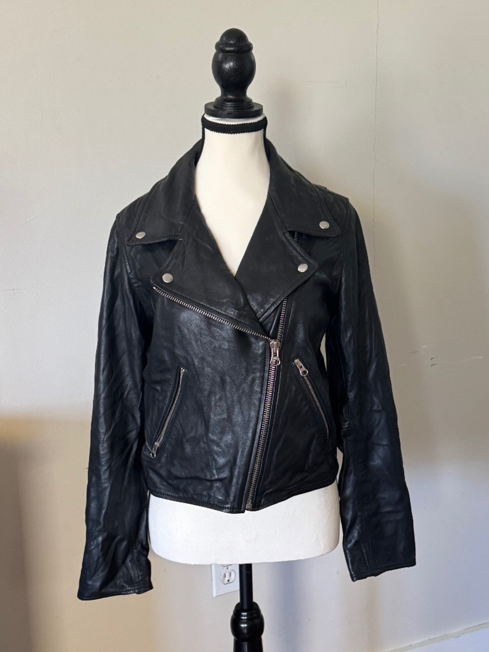 Levi’s Levi’s Genuine Sheepskin Leather Moto Jacket Black Size Small